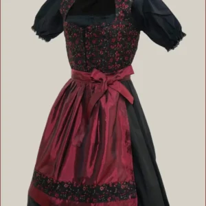 Aloisia German Bavarian Maroon Dirndl