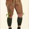 Authentic Bavarian Lederhosen with Green Deer Embroidery
