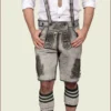 Authentic German Lederhosen in Shaded Grey