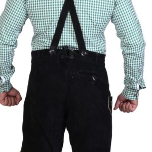 Authentic Night Black Lederhosen Shorts with Multi Embroidery 3