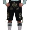 Authentic Night Black Lederhosen Shorts with Multi-Embroidery