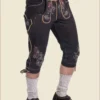 Black Traditional German Bundhosen- Long Lederhosen