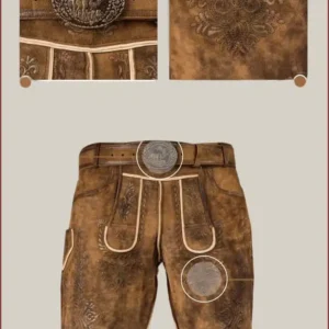 Brown Lederhosen with Refined Detailing