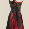 Bruna Red Bavarian Maroon Dirndl Dress
