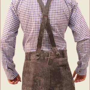 Charcoal Black Short Plattler Lederhosen