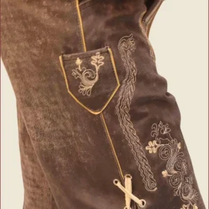 Charcoal Black Short Plattler Lederhosen