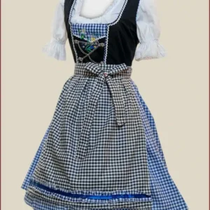 Classic Blue Checked Dirndl Dress