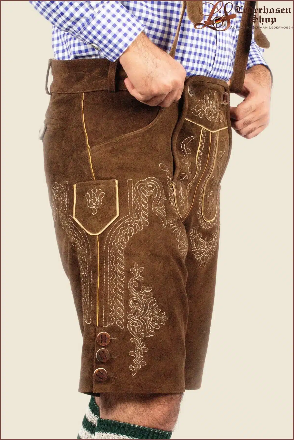 Classic Brown Bavarian Short Lederhosen
