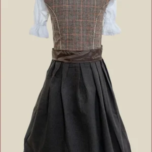 Classic White and Grey Checkered Dirndl