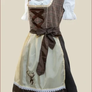Classic White and Grey Checkered Dirndl