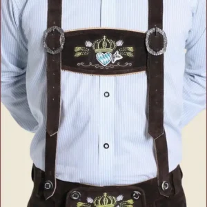 Dark Brown Bavarian Herren Lederhosen