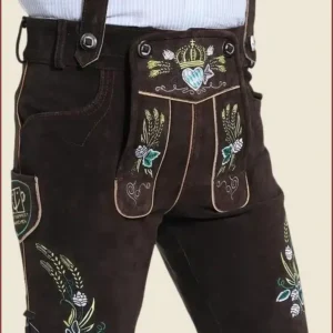 Dark Brown Bavarian Herren Lederhosen