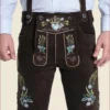 Dark Brown Bavarian Herren Lederhosen