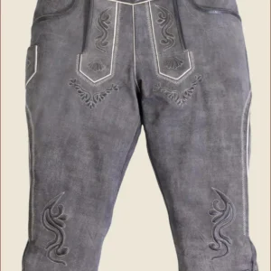 Dark Gray Trachten Bundhosen - Knee Lenght Lederhosen