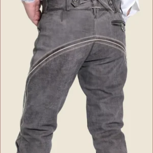 Dark Gray Trachten Bundhosen - Knee Lenght Lederhosen