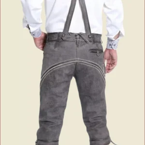 Dark Gray Trachten Bundhosen - Knee Lenght Lederhosen