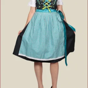 Della Blue Dirndl Dress with Reversible Apron