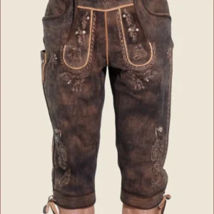 Genuine German Bundhosen in Chocolate Brown