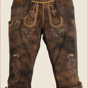 Genuine German Bundhosen in Chocolate Brown