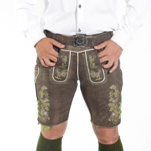 German Bavarian Lederhosen Forest Green