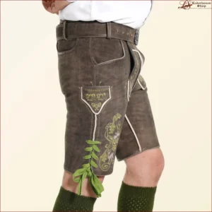 German Bavarian Lederhosen Forest Green