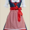 German Denim Red Dirndl Midi Dress