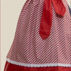 German Denim Red Dirndl Midi Dress