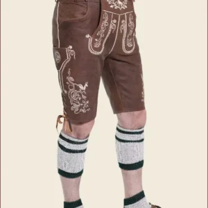 German Lederhosen Shorts Wild Brown