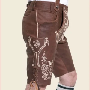 German Lederhosen Shorts Wild Brown