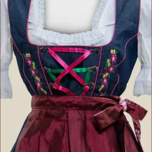 German Pink Dirndl with Dual-Sided Apron