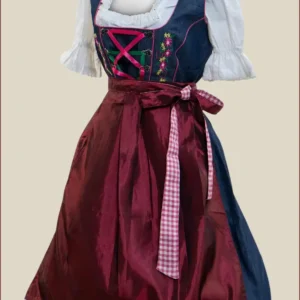 German Pink Dirndl with Dual-Sided Apron