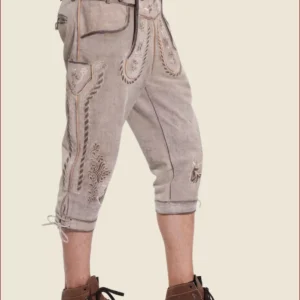 Gray Bavarian Classic Long Bundhosen