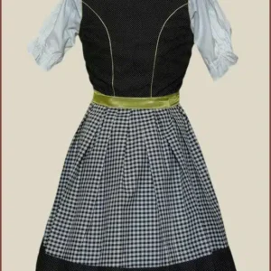 Green German Dirndl Dress with Reversible Apron
