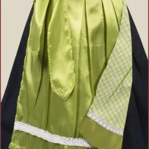 Green German Dirndl Dress with Reversible Apron