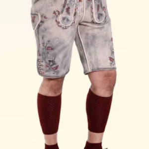 Grey Vintage Lederhosen Men Traditional Lederhosen for Sale 4