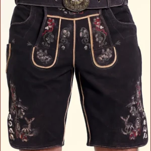 Handcrafted Bavarian Lederhosen Vintage Black