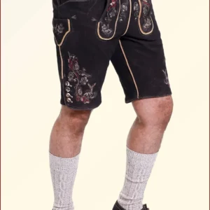 Handcrafted Bavarian Lederhosen Vintage Black