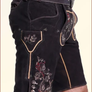 Handcrafted Bavarian Lederhosen Vintage Black