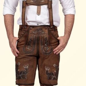 Handmade Wild Brown Trachten Lederhosen Men