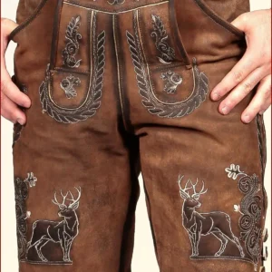 Handmade Wild Brown Trachten Lederhosen Men