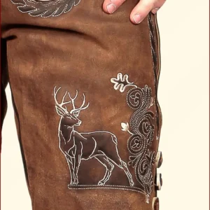 Handmade Wild Brown Trachten Lederhosen Men