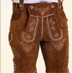 Hazelnut Brown Lederhosen Shorts for Men