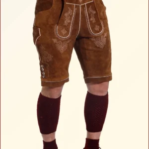 Hazelnut Brown Lederhosen Shorts for Men