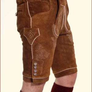 Hazelnut Brown Lederhosen Shorts for Men