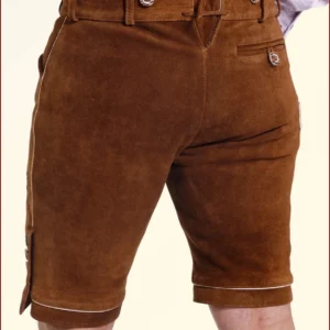 Hazelnut Brown Lederhosen Shorts for Men