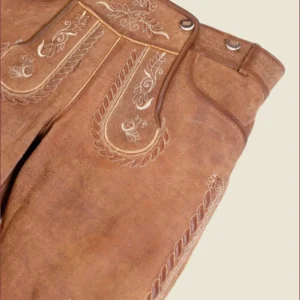 Knee-Length Traditional Bundhosen in Dark Brown