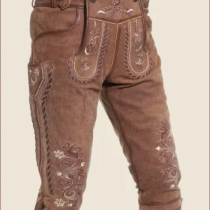 Knee-Length Traditional Bundhosen in Dark Brown