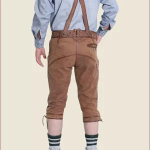 Knee-Length Traditional Bundhosen in Dark Brown