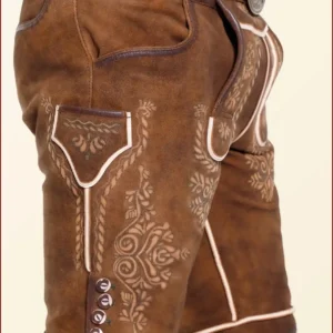 Light Brown Traditional German Lederhosen Men