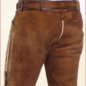 Light Brown Traditional German Lederhosen Men